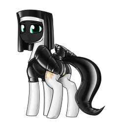 Size: 5439x5536 | Tagged: suggestive, artist:dacaoo, derpibooru import, oc, unofficial characters only, pegasus, bdsm, blushing, bondage, chastity, chastity belt, female, image, latex, latex nun, latex suit, nun, nun outfit, png, simple background, solo, transparent background, wing sleeves, wings