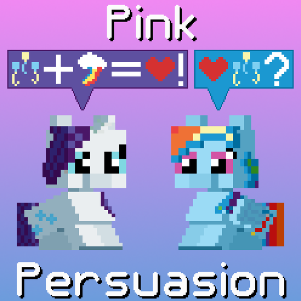 Size: 1240x1240 | Tagged: safe, artist:silk-rose, derpibooru import, rainbow dash, rarity, gradient background, image, math, pixel art, png, sitting, speech bubble, text, upscaled