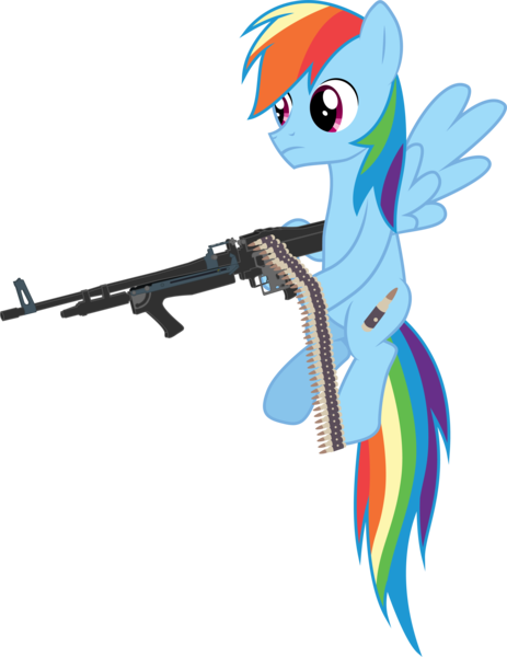 Size: 3105x4027 | Tagged: safe, artist:ambits, derpibooru import, rainbow dash, pony, alternate cutie mark, gun, image, machine gun, png, rainbow blitz, rule 63, simple background, solo, transparent background, weapon