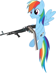 Size: 3105x4027 | Tagged: safe, artist:ambits, derpibooru import, rainbow dash, pony, alternate cutie mark, gun, image, machine gun, png, rainbow blitz, rule 63, simple background, solo, transparent background, weapon