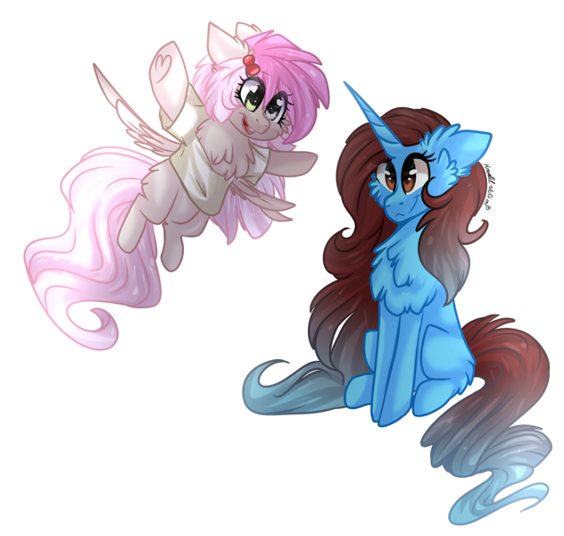 Size: 4000x3800 | Tagged: safe, artist:krissstudios, derpibooru import, oc, oc:pandita, unofficial characters only, pegasus, pony, unicorn, clothes, female, image, mare, png, shirt, simple background, transparent background