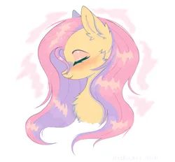 Size: 1641x1522 | Tagged: safe, artist:belkaart0w0, derpibooru import, fluttershy, pegasus, pony, :p, blushing, bust, chest fluff, cute, ear fluff, eyes closed, female, image, mare, png, shyabetes, solo, tongue out