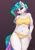 Size: 3720x5262 | Tagged: suggestive, artist:fuwa, derpibooru import, princess celestia, anthro, belly button, big breasts, breasts, busty princess celestia, butt, cameltoe, clothes, colored, cutie mark, female, horn, image, legs together, looking at you, nipples, nudity, panties, plump, png, royalty, short horn, smiling, smiling at you, solo, solo female, sunbutt, underwear, yellow panties