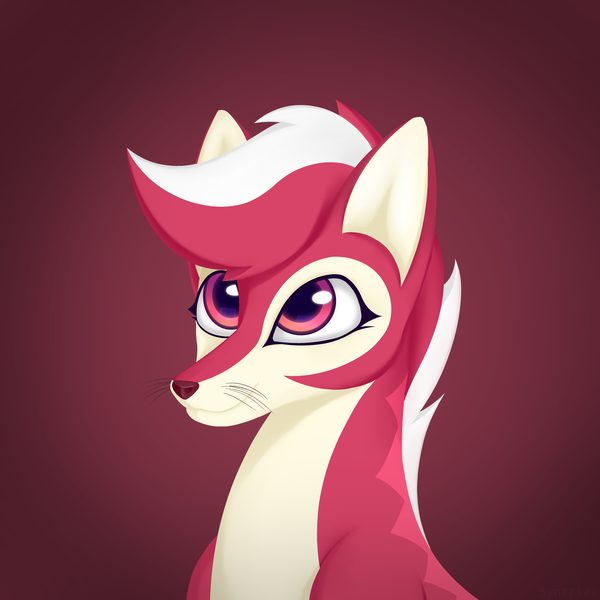 Size: 4048x4048 | Tagged: safe, artist:syntriax, derpibooru import, oc, oc:candy rain, oc:syntriax, fox, alternate design, bust, furry, fursona, image, multicolored hair, png, portrait, rule 63, whiskers