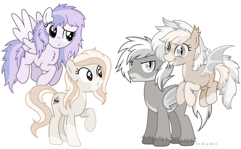 Size: 8954x5533 | Tagged: safe, artist:suramii, derpibooru import, oc, oc:cuddy, bat pony, earth pony, pegasus, pony, absurd resolution, female, image, male, mare, png, simple background, stallion, transparent background