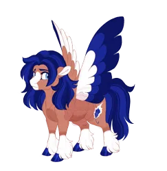 Size: 3600x3700 | Tagged: safe, artist:gigason, derpibooru import, oc, oc:blue bolt, pegasus, pony, colored wings, female, image, magical gay spawn, magical geodes, mare, multicolored wings, offspring, parent:flash sentry, parent:trouble shoes, png, simple background, solo, transparent background, wings