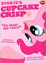 Size: 300x414 | Tagged: safe, derpibooru import, pinkie pie, earth pony, pony, artifact, cereal, food, image, marshmallows, png, solo