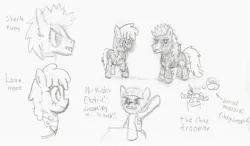 Size: 2503x1462 | Tagged: safe, artist:purppone, ponerpics import, ponified, pony, crossover, image, jpeg, lava mare, shark colt, sketch, the adventures of sharkboy and lavagirl in 3-d