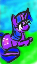 Size: 404x683 | Tagged: safe, artist:purppone, ponerpics import, twilight sparkle, pony, doodle, image, phone drawing, png, prone, solo