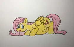 Size: 928x588 | Tagged: safe, artist:gameponygirl1, derpibooru import, fluttershy, pegasus, pony, eaten alive, female, image, jpeg, mare, simple background, solo, traditional art, vore, white background