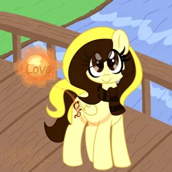 Size: 2000x2000 | Tagged: safe, artist:ladylullabystar, derpibooru import, oc, oc:guylian, pegasus, pony, ball, female, image, looking at you, magic, mare, png, solo