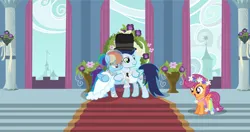 Size: 1280x678 | Tagged: safe, artist:prismborealisdash, derpibooru import, rainbow dash, soarin', pegasus, pony, bride, clothes, dress, female, filly, flower filly, foal, groom, image, jpeg, male, mare, marriage, shipping, siblings, sisters, soarindash, stallion, straight, tuxedo, wedding, wedding dress