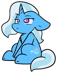 Size: 669x864 | Tagged: safe, artist:zutcha, derpibooru import, trixie, pony, unicorn, chest fluff, cute, diatrixes, female, floppy ears, frown, grumpy, image, mare, narrowed eyes, outline, png, simple background, sitting, solo, transparent background, white outline