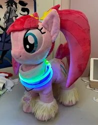 Size: 1608x2048 | Tagged: safe, artist:lilmoon, derpibooru import, pacific glow, earth pony, clothes, female, glowstick, image, irl, jpeg, leg warmers, pacifier, photo, pigtails, plushie, sweat band