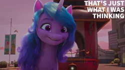 Size: 2000x1125 | Tagged: safe, derpibooru import, edit, edited screencap, editor:quoterific, screencap, izzy moonbow, g5, my little pony: make your mark, my little pony: make your mark chapter 2, have you seen this dragon?, image, png, solo