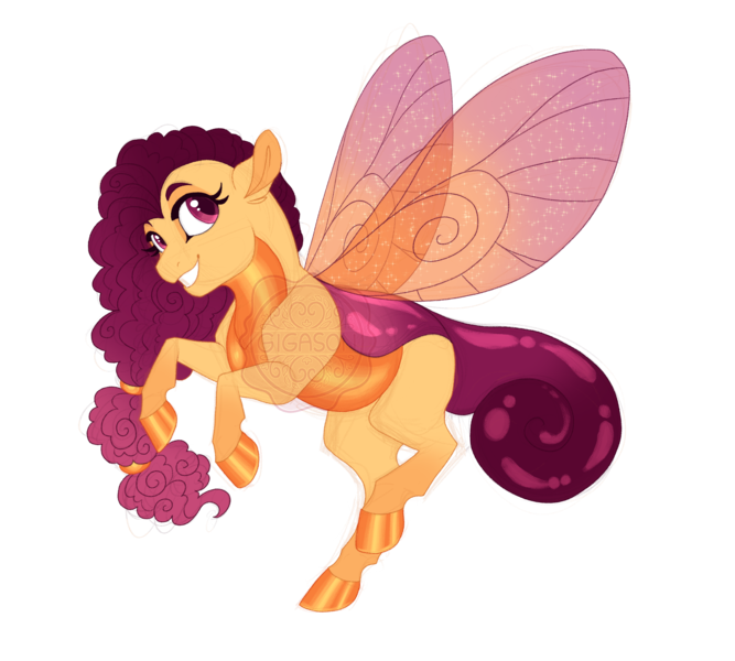 Size: 4000x3600 | Tagged: safe, artist:gigason, derpibooru import, oc, oc:honey bee, unofficial characters only, changepony, hybrid, female, image, magical gay spawn, not breezie, not saffron masala, not species swap, obtrusive watermark, offspring, parent:cheese sandwich, parent:thorax, png, simple background, solo, transparent background, watermark