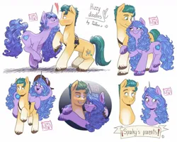 Size: 1280x1024 | Tagged: safe, artist:twillow, derpibooru import, hitch trailblazer, izzy moonbow, earth pony, pony, unicorn, g5, blushing, bracelet, cute, duo, duo male and female, female, friendship bracelet, hat, hitchbetes, image, izzybetes, izzyhitch, jewelry, jpeg, kissing, looking at each other, looking at someone, male, mare, sash, sheriff's badge, shipping, signature, simple background, smiling, smiling at each other, stallion, straight, unshorn fetlocks, white background