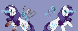 Size: 2048x829 | Tagged: grimdark, artist:secretlifeofrarity, derpibooru import, rarity, blood, duo, image, knife, png, self paradox, self ponidox