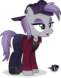 Size: 3167x4026 | Tagged: safe, artist:anime-equestria, derpibooru import, maud pie, earth pony, pony, '90s, alternate hairstyle, backwards ballcap, baseball cap, boulder (g4), cap, clothes, ear piercing, female, hat, image, jewelry, mare, necklace, piercing, png, shirt, shoes, simple background, solo, sunglasses, transparent background, vector