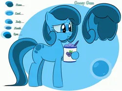 Size: 4000x3000 | Tagged: safe, artist:bestponies, derpibooru import, oc, oc:gooey gum, unofficial characters only, earth pony, goo, goo pony, monster pony, original species, pony, blueberry, eating, female, food, ice cream, image, jpeg, reference sheet, solo, solo female