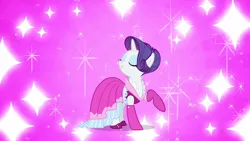 Size: 1280x720 | Tagged: safe, derpibooru import, screencap, rarity, pony, unicorn, too many pinkie pies, image, png, solo, sparkles