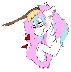 Size: 2000x2010 | Tagged: safe, artist:monsoonvisionz, derpibooru import, oc, oc:dyn, unofficial characters only, pegasus, pony, bliss, blushing, brush, eyes closed, facial markings, fluffy, happy, heart, image, multicolored hair, multicolored mane, png, solo, unshorn fetlocks