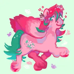 Size: 2048x2048 | Tagged: safe, artist:poniesart, derpibooru import, pegasus, pony, g3, green background, image, png, simple background, solo, twinkle bloom