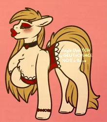 Size: 837x951 | Tagged: suggestive, artist:sexygoatgod, derpibooru import, oc, unofficial characters only, pony, bimbo, bimbony, breasts, chestbreasts, choker, clothes, commission, corset, female, image, lips, mare, png, quadrupedal chest boobs, simple background, solo, wip, ych sketch, your character here