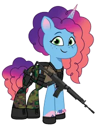 Size: 920x1200 | Tagged: safe, artist:edy_january, artist:prixy05, derpibooru import, edit, vector edit, pony, unicorn, g5, my little pony: tell your tale, armor, assault rifle, body armor, boots, camouflage, canada, canadian, clothes, delta forces, fn fnc, fnc, gloves, guerilla, gun, handgun, image, looking at you, military, military uniform, misty brightdawn, pistol, png, rifle, rockie, rockie misty, shirt, shoes, simple background, soldier, soldier pony, solo, special forces, tactical pony, tanktop, transparent background, uniform, us army, usp 45, vector, warfighter, weapon