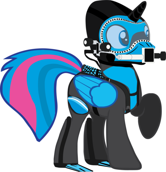 Size: 879x909 | Tagged: safe, artist:sonicstreak5344, derpibooru import, oc, oc:quazelight sparkle, alicorn, pony, air tank, flippers (gear), image, male, mask, offspring, oxygen tank, parent:flash sentry, parent:twilight sparkle, parents:flashlight, png, scuba gear, solo, stallion, vector, wetsuit