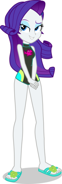 Size: 1339x3973 | Tagged: safe, alternate version, artist:dustinwatsongkx, derpibooru import, edit, rarity, human, equestria girls, equestria girls series, accessory swap, barefoot, clothes, clothes swap, feet, female, fluttershy's one-piece swimsuit, image, one-piece swimsuit, png, sandals, simple background, solo, swimsuit, swimsuit edit, swimsuit swap, transparent background, vector, wetsuit