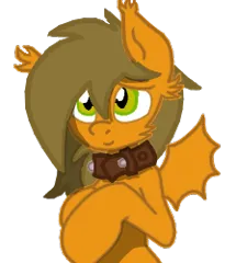 Size: 224x250 | Tagged: safe, artist:grumblepluck, derpibooru import, edit, oc, oc:summer dawn, unofficial characters only, bat pony, bat pony oc, bat wings, collar, image, png, simple background, solo, transparent background, wings