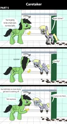 Size: 1920x3516 | Tagged: safe, artist:platinumdrop, derpibooru import, derpy hooves, oc, oc:anon, oc:anon stallion, pegasus, pony, comic:caretaker, 3 panel comic, angry, bathroom, bathtub, caretaker, comic, commission, covered in mud, crying, excited, female, filly, filly derpy, floppy ears, foal, happy, image, mud, muddy, onomatopoeia, open mouth, png, rubber duck, sad, scolding, shower, shower curtain, showering, smiling, sound effects, speech, speech bubble, spread wings, stern, talking, toy, washing, water, wet, wet mane, wings, younger