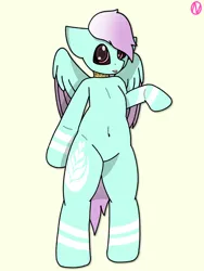 Size: 3072x4096 | Tagged: safe, artist:noxa, derpibooru import, oc, oc:#c0ffee, unofficial characters only, pegasus, semi-anthro, bipedal, image, looking at you, png, solo