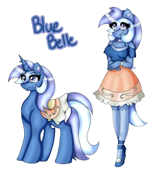 Size: 1905x2094 | Tagged: safe, artist:dazzlingmimi, derpibooru import, blue belle (g4), human, pony, unicorn, equestria girls, busty blue belle (g4), equestria girls-ified, female, image, mare, png, ponied up, saddle, simple background, tack, transparent background