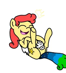 Size: 3023x3351 | Tagged: safe, artist:professorventurer, derpibooru import, oc, oc:power star, pegasus, pony, bellyrubs, chest fluff, clothes, cute, disembodied hand, eyes closed, female, gloves, hand, happy, image, laughing, mare, open mouth, open smile, pegasus oc, png, rule 85, smiling, super mario 64, super mario bros., ticklish tummy, wings