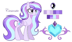Size: 1546x918 | Tagged: safe, artist:lunerymish, derpibooru import, oc, oc:crescenta, unofficial characters only, pegasus, pony, base used, female, image, mare, offspring, parent:princess cadance, parent:shining armor, parents:shiningcadance, png, simple background, solo, transparent background