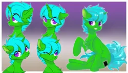 Size: 1920x1104 | Tagged: safe, artist:xvostik, derpibooru import, oc, oc:green byte, unofficial characters only, pony, unicorn, cheek fluff, chest fluff, commission, gradient background, image, male, png, solo, stallion, ych result