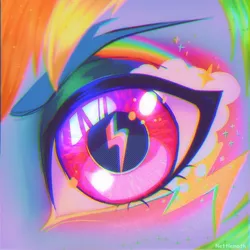 Size: 1000x1000 | Tagged: safe, artist:nettlemoth, derpibooru import, rainbow dash, pegasus, pony, close-up, cutie mark eyes, extreme close up, eyeshadow, face paint, female, image, jpeg, looking at you, makeup, mare, solo, wingding eyes