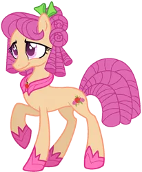 Size: 925x1122 | Tagged: safe, artist:s0ftserve, artist:siti shafiyyah, derpibooru import, apple rose, earth pony, pony, alternate universe, base used, bow, female, hair bow, image, mare, png, princess, smiling, solo, young apple rose, younger