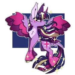 Size: 2000x2000 | Tagged: safe, artist:caprania, derpibooru import, twilight sparkle, twilight sparkle (alicorn), alicorn, pony, alternate design, image, png, rainbow power, solo, twitterina design