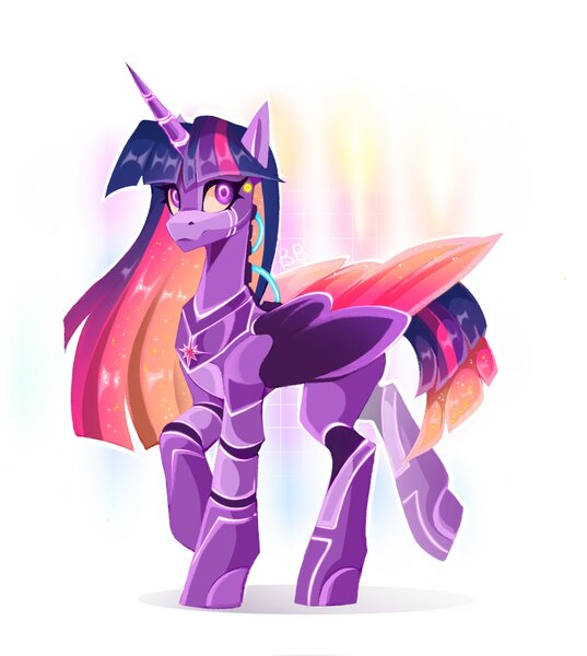 Size: 1832x2048 | Tagged: safe, artist:buvanybu, derpibooru import, twilight sparkle, twilight sparkle (alicorn), alicorn, pony, robot, robot pony, image, jpeg, solo