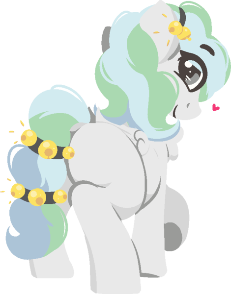 Size: 688x879 | Tagged: safe, artist:rhythmpixel, derpibooru import, oc, oc:river chime, unofficial characters only, pegasus, pony, bells, butt, female, image, looking at you, looking back, looking back at you, mare, plot, png, simple background, solo, transparent background