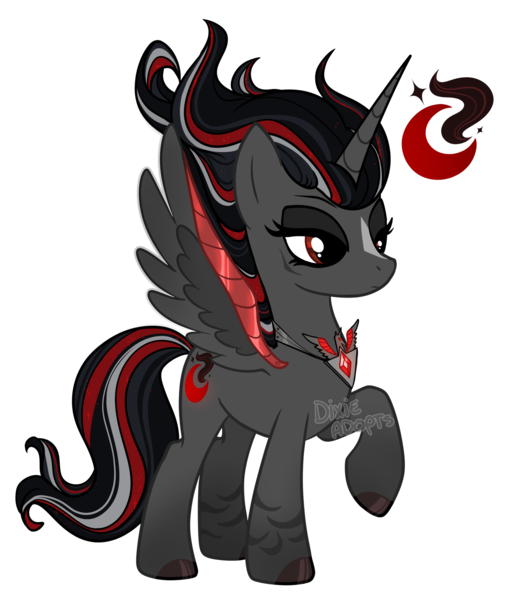 Size: 2334x2754 | Tagged: safe, artist:dixieadopts, derpibooru import, oc, oc:crimson storm, alicorn, pony, female, image, mare, png, rule 63, simple background, solo, transparent background