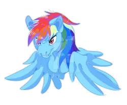 Size: 1280x1059 | Tagged: safe, artist:aprilsilverwolf, derpibooru import, rainbow dash, pegasus, pony, bust, deviantart watermark, female, grin, image, mare, obtrusive watermark, png, portrait, simple background, smiling, solo, transparent background, watermark