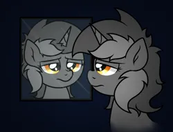 Size: 2662x2038 | Tagged: safe, artist:background basset, derpibooru import, lyra heartstrings, pony, unicorn, depressed, depression, grayscale, image, mirror, monochrome, png, solo