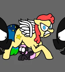 Size: 3023x3351 | Tagged: safe, artist:professorventurer, derpibooru import, oc, oc:power star, pegasus, pony, female, filly, foal, image, mare, pegasus oc, png, protecting, rule 85, scared, super mario 64, super mario bros., wings