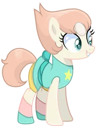 Size: 1381x1807 | Tagged: safe, artist:lavender-bases, artist:siti shafiyyah, derpibooru import, ponified, earth pony, pony, base used, clothes, crossover, female, grin, gritted teeth, happy, image, mare, pearl (steven universe), png, simple background, smiling, solo, steven universe, teeth, transparent background