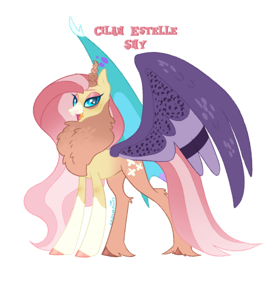 Size: 1372x1573 | Tagged: safe, artist:arodovecaidwa, derpibooru import, oc, oc:cilan shy, unofficial characters only, draconequus, hybrid, base used, concave belly, female, hybrid oc, image, interspecies offspring, leg fluff, long mane, long tail, offspring, parent:discord, parent:fluttershy, parents:discoshy, partially open wings, png, simple background, slim, solo, tail, thin, transparent background, wings