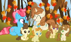 Size: 1034x611 | Tagged: safe, artist:starryc94, derpibooru import, cinnamon chai, cup cake, pound cake, pumpkin cake, oc, oc:comet, oc:lucy, earth pony, pegasus, pony, unicorn, baby, baby pony, background, base used, brother and sister, cake twins, colt, eyes closed, female, filly, foal, image, male, mare, mother and child, mother and daughter, mother and son, offspring, parent:cinnamon chai, parent:donut joe, parents:cinnamon donut, png, siblings, twins